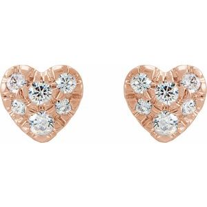 14K Rose 1/10 CTW Natural Diamond Heart Earrings - BN & CO JEWELRY
