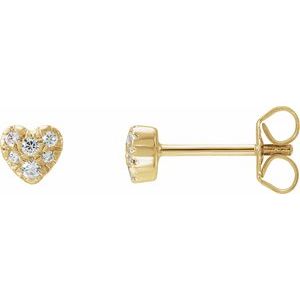 14K Yellow 1/10 CTW Natural Diamond Heart Earrings - BN & CO JEWELRY