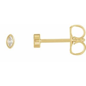 14K Yellow .04 CTW Natural Diamond Solitaire Bezel-Set Earrings - BN & CO JEWELRY