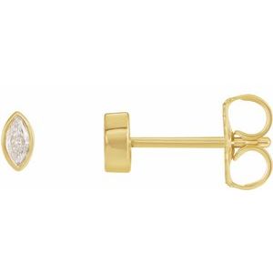 14K Yellow 1/10 CTW Natural Diamond Solitaire Bezel-Set Earrings - BN & CO JEWELRY