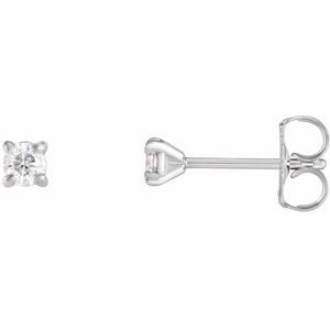 14K White 1/5 CTW Natural Diamond Claw-Prong Cocktail-Style Stud Earrings - BN & CO JEWELRY