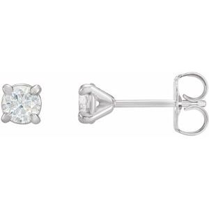 14K White 3/8 CTW Natural Diamond Claw-Prong Cocktail-Style Stud Earrings - BN & CO JEWELRY