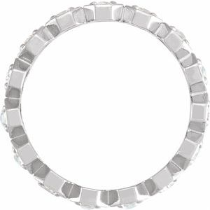 14K White 1/2 CTW Natural Rose-Cut Diamond Eternity Band Size 7 - BN & CO JEWELRY