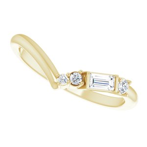 14K Yellow 1/6 CTW Natural Diamond Contour Band - BN & CO JEWELRY