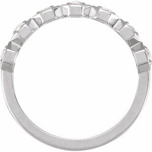 14K White 7/8 CTW Natural Rose-Cut Diamond Anniversary Band - BN & CO JEWELRY