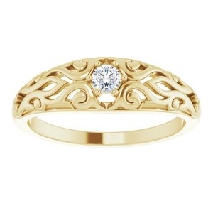 14K Yellow 1/10 CT Natural Diamond Ring - BN & CO JEWELRY