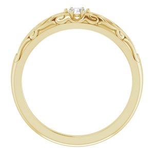 14K Yellow 1/10 CT Natural Diamond Ring - BN & CO JEWELRY