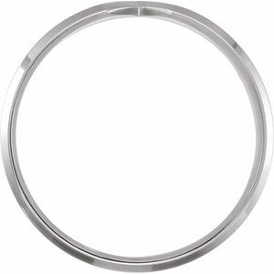 14K White 6 mm Single Notched Comfort-Fit Band Size 7 - BN & CO JEWELRY