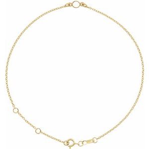 14K Yellow 3 mm Round Bezel-Set Solitaire Station 6 1/2-7 1/2" Bracelet - BN & CO JEWELRY