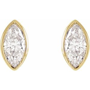 14K Yellow .06 CTW Natural Diamond Solitaire Bezel-Set Earrings - BN & CO JEWELRY