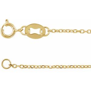 14K Yellow 1 mm Diamond-Cut Cable 16" Chain - BN & CO JEWELRY