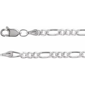 Sterling Silver 3.5 mm Figaro 16" Chain - BN & CO JEWELRY