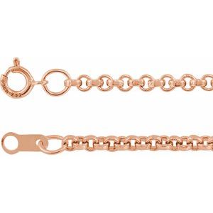 14K Rose 2 mm Rolo 16" Chain - BN & CO JEWELRY