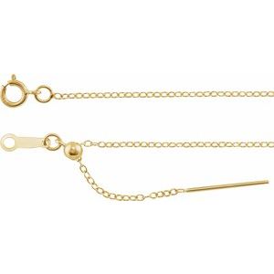 14K Yellow 1.1 mm Adjustable Threader Cable 16-22" Chain - BN & CO JEWELRY
