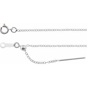 14K White 1.1 mm Adjustable Threader Cable 16-22" Chain - BN & CO JEWELRY