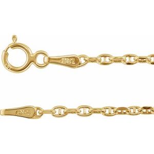 14K Yellow 1.8 mm Hollow Diamond-Cut Anchor 20" Chain - BN & CO JEWELRY