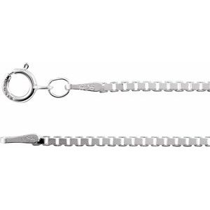 Rhodium-Plated Sterling Silver 1.5 mm Diamond-Cut Box 7" Chain - BN & CO JEWELRY