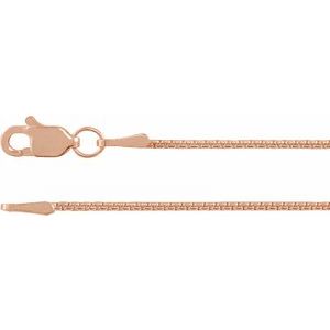 14K Rose 1 mm Rounded Box 20" Chain - BN & CO JEWELRY