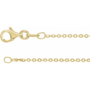 18K Yellow Gold-Plated Sterling Silver 1.4 mm Diamond-Cut Cable 18" Chain - BN & CO JEWELRY