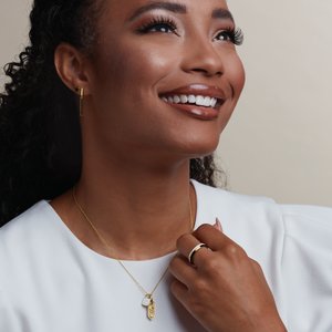 14K White Initial A .05 CT Natural Diamond 16-18" Necklace - BN & CO JEWELRY