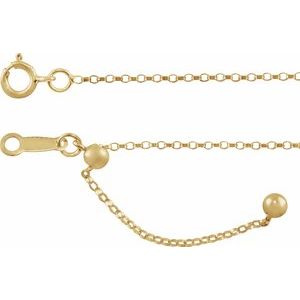 14K Yellow 1.1 mm Adjustable Rolo 22" Chain - BN & CO JEWELRY