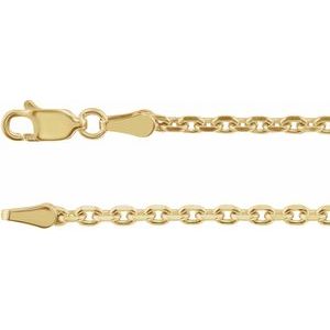 14K Yellow 2.5 mm Diamond-Cut Cable 7" Chain - BN & CO JEWELRY