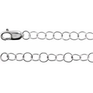 14K White 3.5mm Round Cable 18" Chain - BN & CO JEWELRY