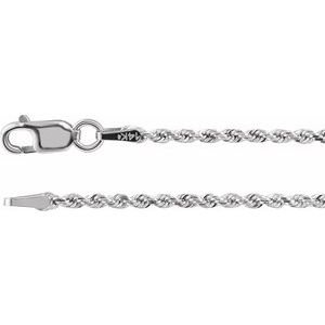 Sterling Silver 1.6 mm Diamond-Cut Rope 18" Chain - BN & CO JEWELRY