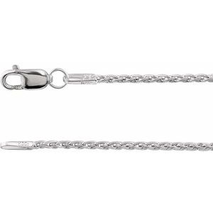 Rhodium-Plated Sterling Silver 1.25 mm Wheat 7" Chain - BN & CO JEWELRY