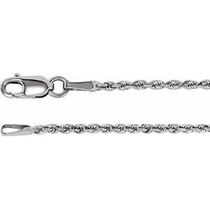 Sterling Silver 1.6 mm Diamond-Cut Rope 20" Chain - BN & CO JEWELRY