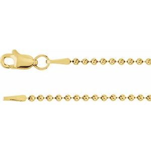 14K Yellow 1.5 mm Bead 24" Chain - BN & CO JEWELRY