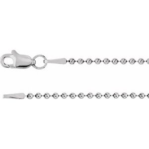 Rhodium-Plated Sterling Silver 1.5 mm Bead 20" Chain - BN & CO JEWELRY