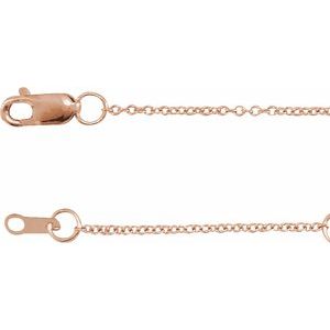 14K Rose 1 mm Adjustable Cable 16-18" Chain - BN & CO JEWELRY