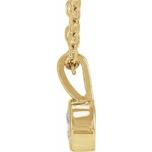14K Yellow 1/10 CT Natural Diamond Bezel-Set Solitaire 16-18" Necklace - BN & CO JEWELRY