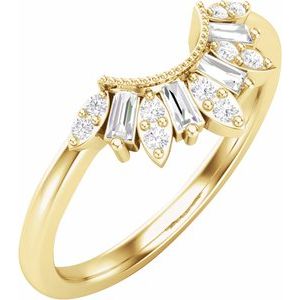 14K Yellow 1/5 CTW Natural Diamond Contour Band - BN & CO JEWELRY