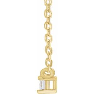 14K Yellow .07 CT Natural Diamond Solitaire 16" Necklace - BN & CO JEWELRY