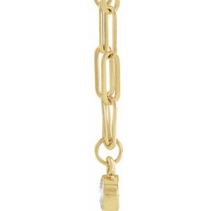 14K Yellow 1/10 CT Natural Diamond Micro Bezel-Set 18" Necklace - BN & CO JEWELRY