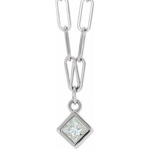 14K White 1/6 CT Natural Diamond Micro Bezel-Set 18" Necklace - BN & CO JEWELRY