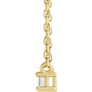 14K Yellow .07 CT Natural Diamond Solitaire 18" Necklace - BN & CO JEWELRY