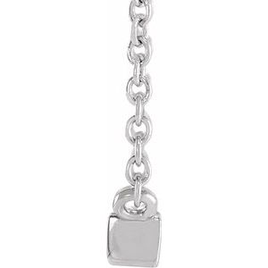14K White 1/8 CT Natural Diamond Solitaire 16-18" Necklace - BN & CO JEWELRY