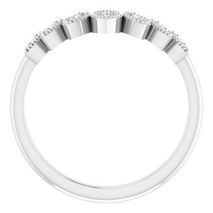 14K White .06 CTW Natural Diamond Contour band - BN & CO JEWELRY