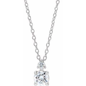 14K White 1/4 CTW Lab-Grown Diamond Claw-Prong 16-18" Necklace - BN & CO JEWELRY