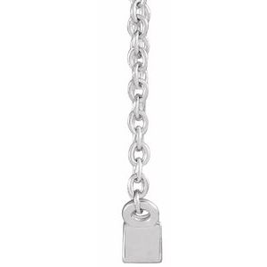 14K White .07 CT Natural Diamond Solitaire 16-18" Necklace - BN & CO JEWELRY