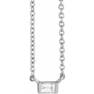 14K White .07 CT Natural Diamond Solitaire 16-18" Necklace - BN & CO JEWELRY